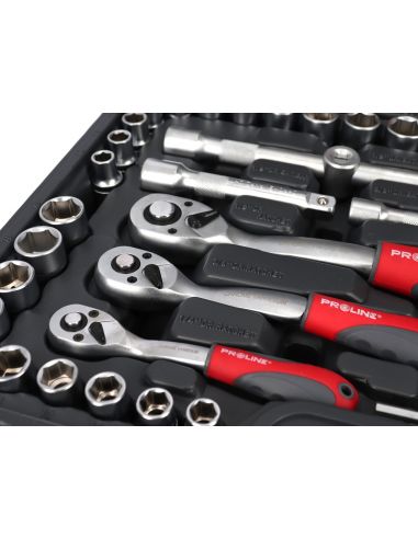 Zestaw kluczy nasadowych 1/4" 1/2" 3/8" 150 el. Proline - 588150 - Proline - 6