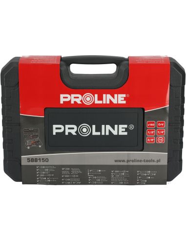 Zestaw kluczy nasadowych 1/4" 1/2" 3/8" 150 el. Proline - 588150 - Proline - 10