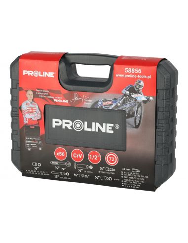 Zestaw kluczy nasadowych 1/2" 56 el. Proline - 58856 - Proline - 9