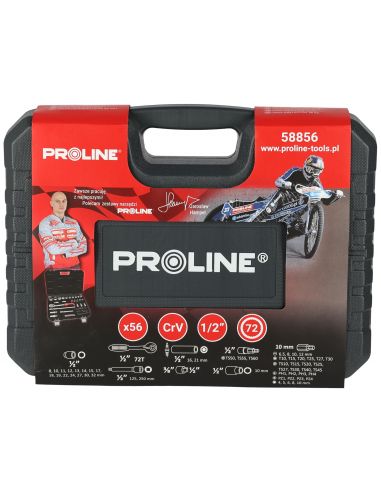 Zestaw kluczy nasadowych 1/2" 56 el. Proline - 58856 - Proline - 10