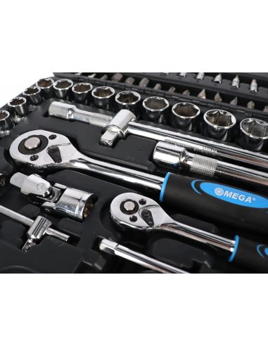 Zestaw kluczy nasadowych 1/4" 1/2"  94 el. Mega - 58094 - Mega - 5