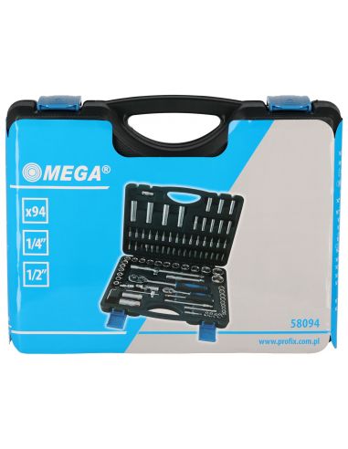 Zestaw kluczy nasadowych 1/4" 1/2"  94 el. Mega - 58094 - Mega - 10