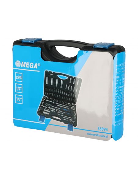 Zestaw kluczy nasadowych 1/4" 1/2"  94 el. Mega - 58094 - Mega - 11