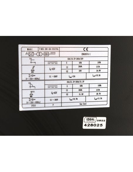 Spawarka Ideal V-MIG 280 4x4 Digital MMA - zestaw - V-MIG280MMA-G - Ideal - 7