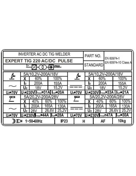Spawarka Ideal Expert TIG 220 AC/DC Pulse - zestaw - EXTIG220AC-G - Ideal - 10