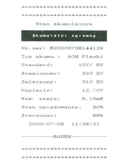 Tester akumulatorów Ideal BDT7000 (cyfrowy z drukarką) 12/24 V - BDT7000 - Ideal - 7
