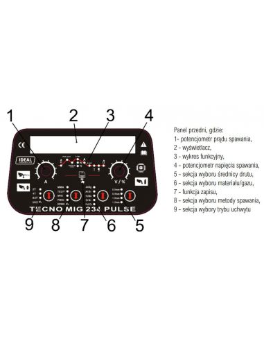 Spawarka Ideal Tecnomig 234 Pulse 4x4 v2 - zestaw - TMIG234PV2-G - Ideal - 12
