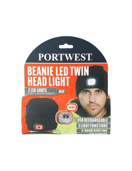 Ciepła czapka z dwiema lampkami LED Portwest - B028BKR - Portwest - 11