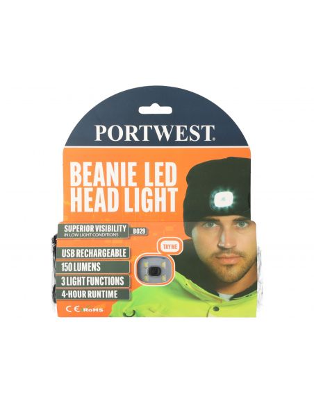 Ciepła czapka z lampką czołową LED Portwest - B029 - Portwest - 12