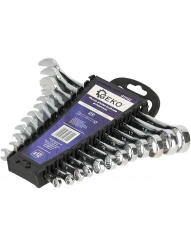 Klucze płasko-oczkowe 6-22 mm 12 el. polerowane GEKO - G11142 - GEKO - 2