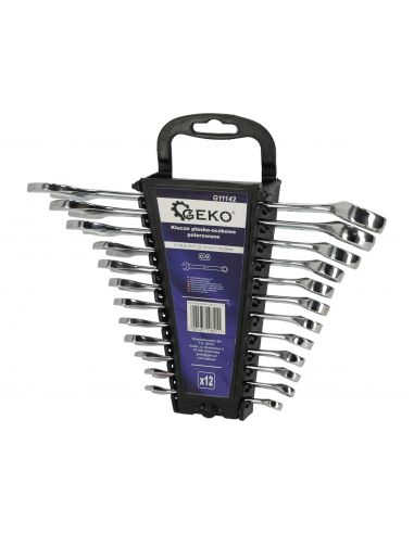 Klucze płasko-oczkowe 6-22 mm 12 el. polerowane GEKO - G11142 - GEKO - 3