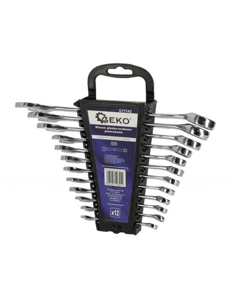 Klucze płasko-oczkowe 6-22 mm 12 el. polerowane GEKO - G11142 - GEKO - 3