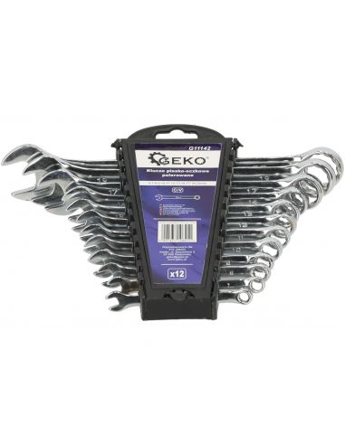 Klucze płasko-oczkowe 6-22 mm 12 el. polerowane GEKO - G11142 - GEKO - 5