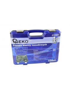 Zestaw kluczy nasadowych i torx 108 el. GEKO - G10101 - GEKO - 1 2