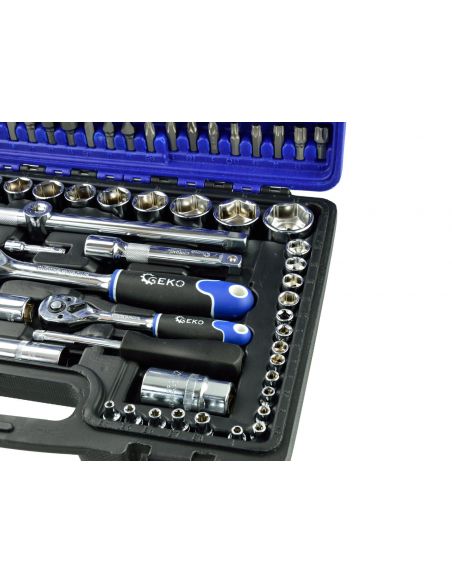 Zestaw kluczy nasadowych i torx 108 el. GEKO - G10101 - GEKO - 9