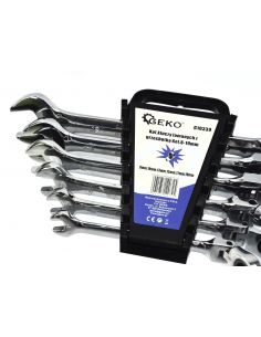 Komplet kluczy łamanych z grzechotką 8-19 mm 6 el. GEKO - G10339 - GEKO - 1