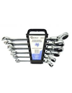 Komplet kluczy łamanych z grzechotką 8-19 mm 6 el. GEKO - G10339 - GEKO - 1 2