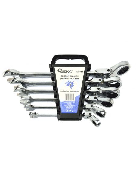 Komplet kluczy łamanych z grzechotką 8-19 mm 6 el. GEKO - G10339 - GEKO - 2