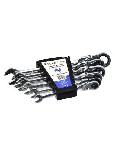 Komplet kluczy łamanych z grzechotką 8-19 mm 6 el. GEKO - G10339 - GEKO - 6