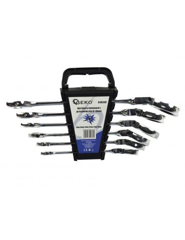 Komplet kluczy łamanych z grzechotką 8-19 mm 6 el. GEKO - G10339 - GEKO - 7