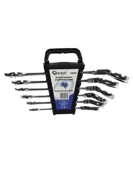 Komplet kluczy łamanych z grzechotką 8-19 mm 6 el. GEKO - G10339 - GEKO - 7