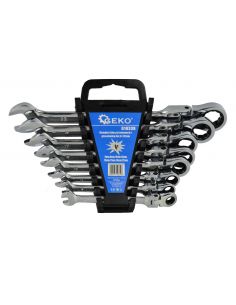 Komplet kluczy łamanych z grzechotką 8-22 mm 8 el. GEKO - G10338 - GEKO - 1 2